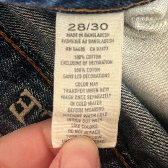 American Eagle Original Straight Jeans, Classic Denim, 100% Cotton, Size 28 - Picture 3 of 4